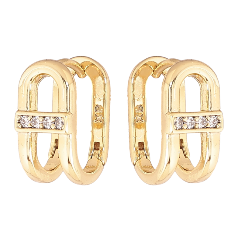 Серьги Xuping цвет Позолота 14K колечки Декоративный узор с кристаллами фото №10