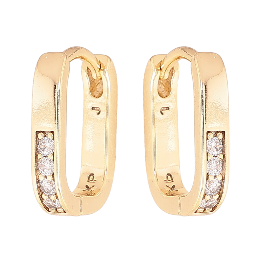 Сережки Xuping колір Позолота 14K колечка Доріжки кристалів фото №1