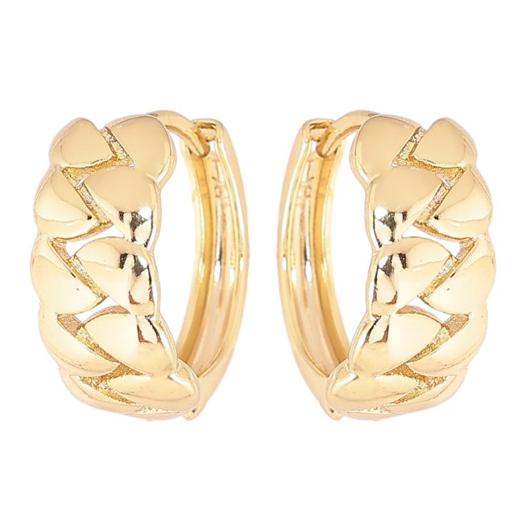 Серьги Xuping цвет Позолота 14K колечки Узор цепочка фото №3