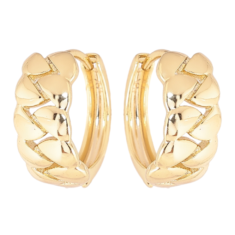 Серьги Xuping цвет Позолота 14K колечки Узор цепочка фото №4