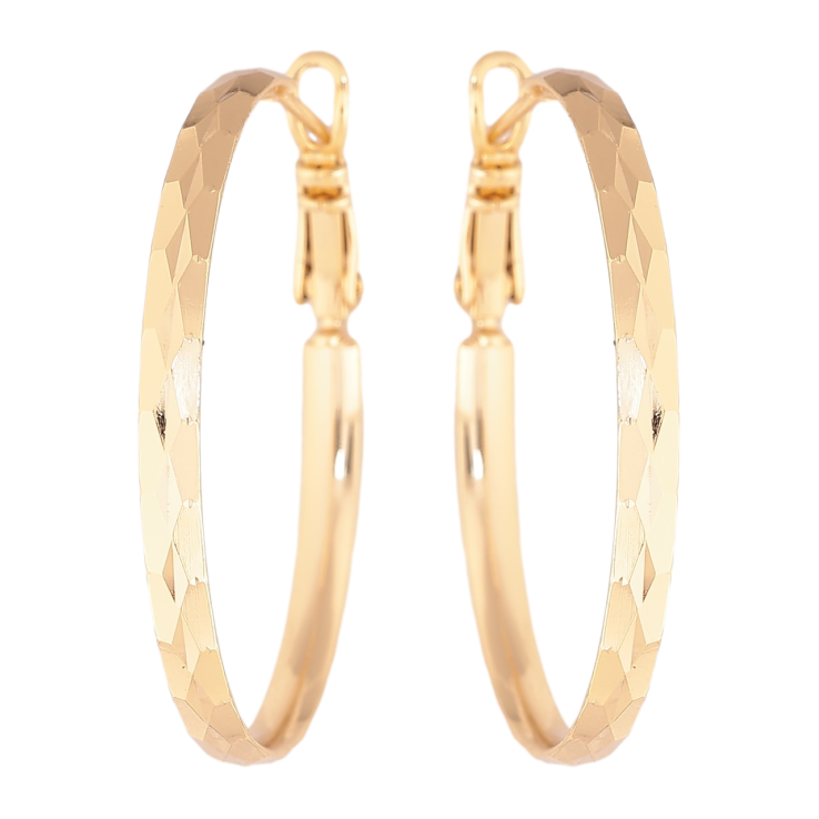 Сережки Xuping колір Позолота 14K кільця (конго) Декоративний візерунок ø 3.5см фото №17