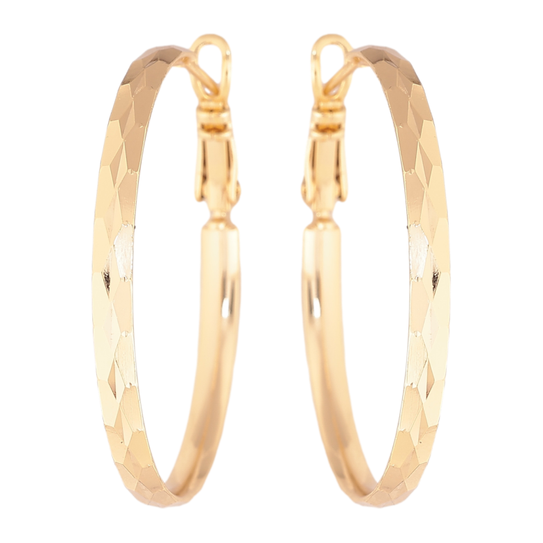 Сережки Xuping колір Позолота 14K кільця (конго) Декоративний візерунок ø 3.5см фото №1