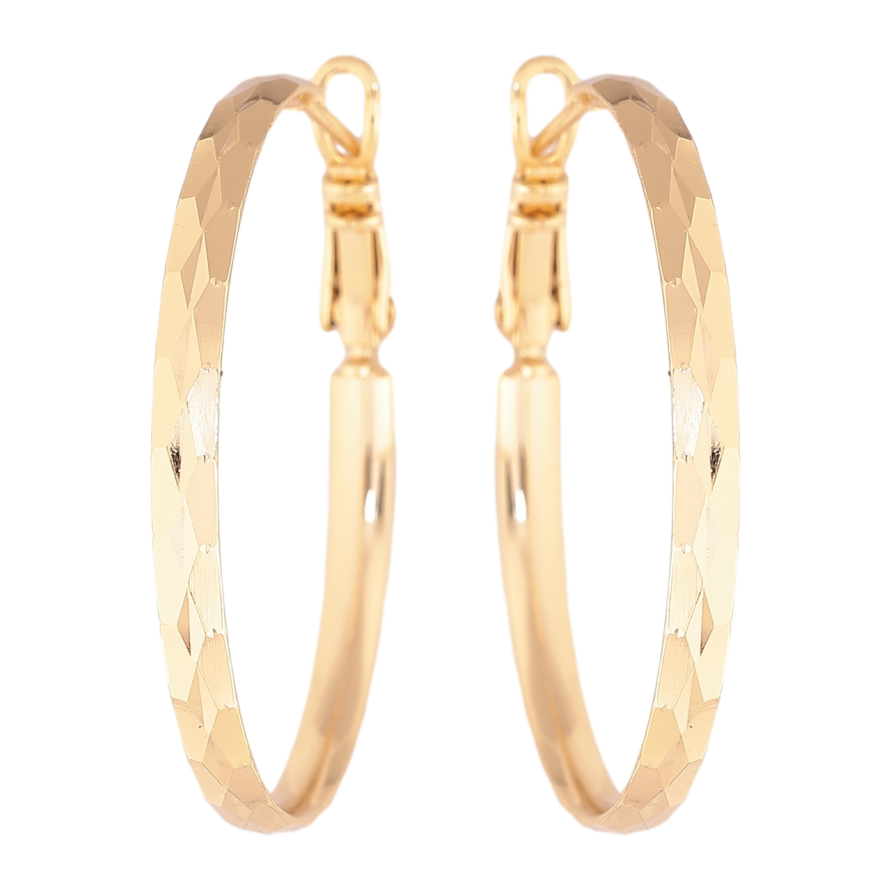 Сережки Xuping колір Позолота 14K кільця (конго) Декоративний візерунок ø 3.5см фото №1