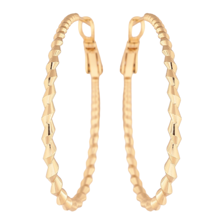 Сережки Xuping колір Позолота 14K кільця (конго) Декоративний візерунок ø 4см фото №13