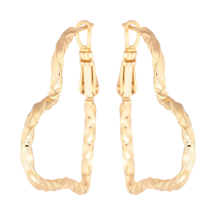 Сережки Xuping колір Позолота 14K італійський замок Сердечка фото №5 Сережки Xuping колір Позолота 14K італійський замок Сердечка фото №5