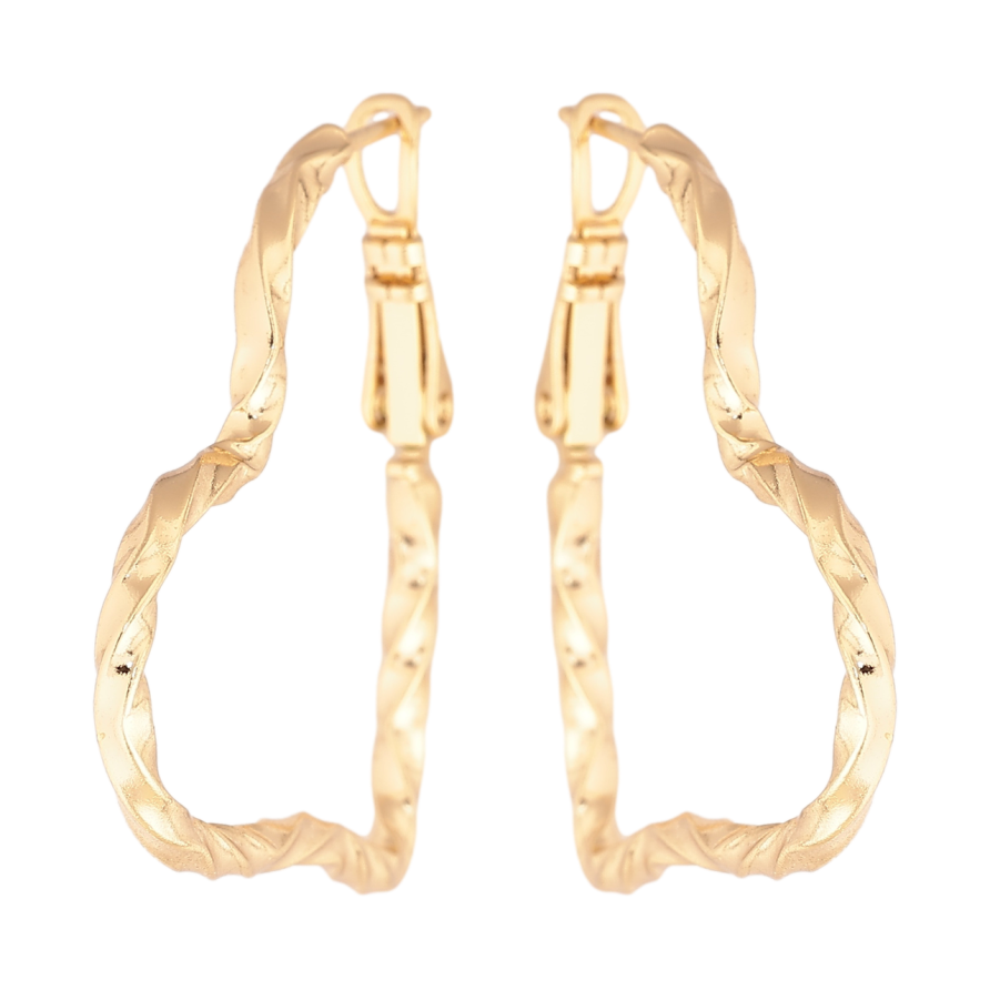 Сережки Xuping колір Позолота 14K італійський замок Сердечка фото №1