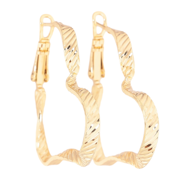 Сережки Xuping колір Позолота 14K італійський замок Сердечка фото №4 Сережки Xuping колір Позолота 14K італійський замок Сердечка фото №4