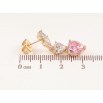 Серьги Xuping цвет Позолота 14K пусеты Кристальные сердечки фото №2