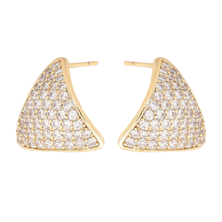 Серьги Xuping цвет Позолота 14K пусеты Треугольники с инкрустацией кристаллами фото №25