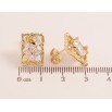 Сережки Xuping колір Позолота 14K пусети Асиметричні прямокутники з кристалами фото №2