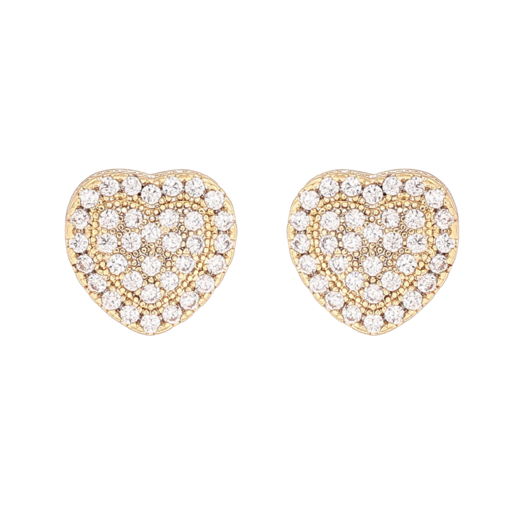 Серьги Xuping цвет Позолота 14K пусеты Сердечки с инкрустацией кристаллами фото №7