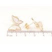 Сережки Xuping колір Позолота 14K пусети Метелики з перламутровими вставками фото №3