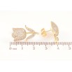 Серьги Xuping цвет Позолота 14K пусеты Тюльпаны с инкрустацией кристаллами фото №2