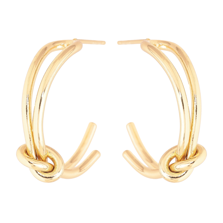 Сережки Xuping колір Позолота 14K пусети Дуги з вузликами фото №20