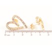 Серьги Xuping цвет Позолота 14K пусеты Сердечки с бело-розовыми кристаллами фото №2