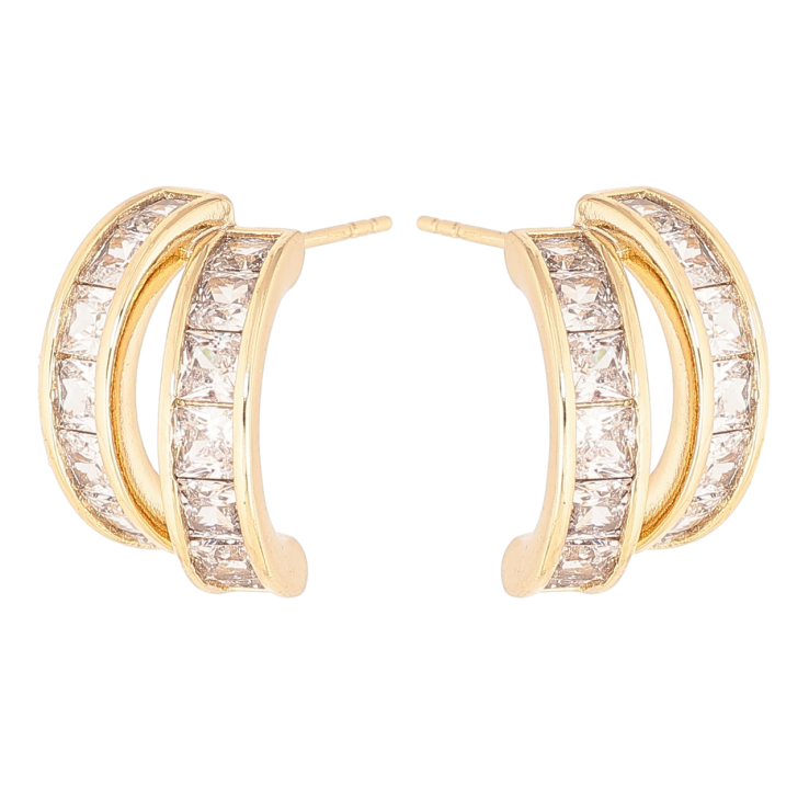 Сережки Xuping колір Позолота 14K пусети Дуги з кристалами фото №19