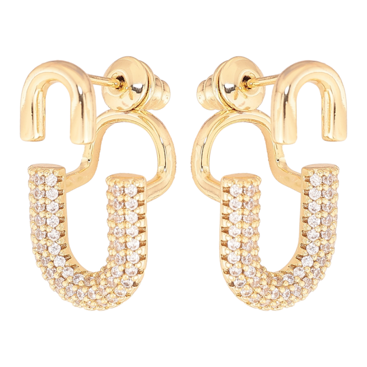 Сережки Xuping колір Позолота 14K джекети Декоративний візерунок з інкрустацією кристалами фото №24