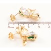 Сережки Xuping колір Позолота 14K пусети Асиметричні квіточки з кристалами фото №2