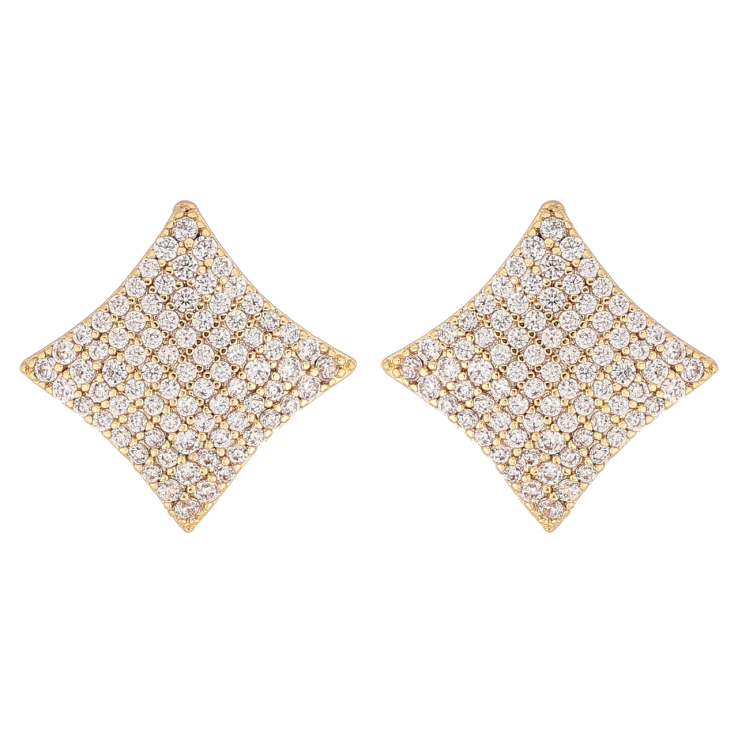 Серьги Xuping цвет Позолота 14K пусеты Инкрустация кристаллами фото №21