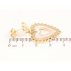 Серьги Xuping цвет Позолота 14K пусеты Сердечки с перламутровыми вставками и кристаллами фото №2