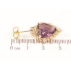 Серьги Xuping цвет Позолота 14K пусеты Сердечки с бордовыми кристаллами фото №2