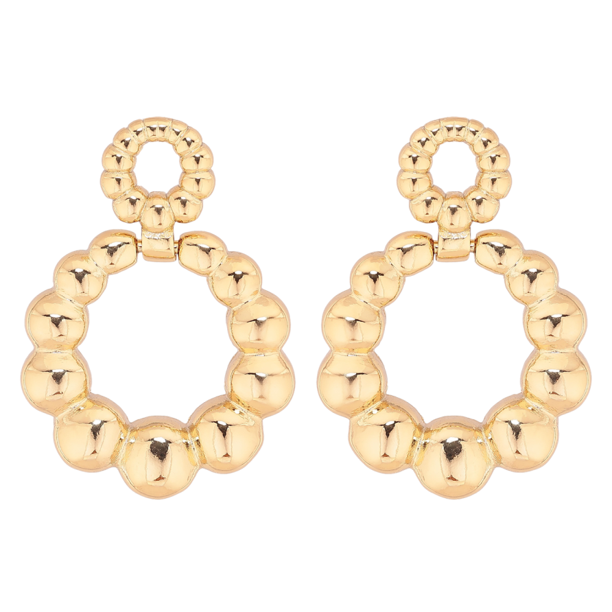 Сережки Xuping колір Позолота 14K пусети Круглі підвіски фото №1