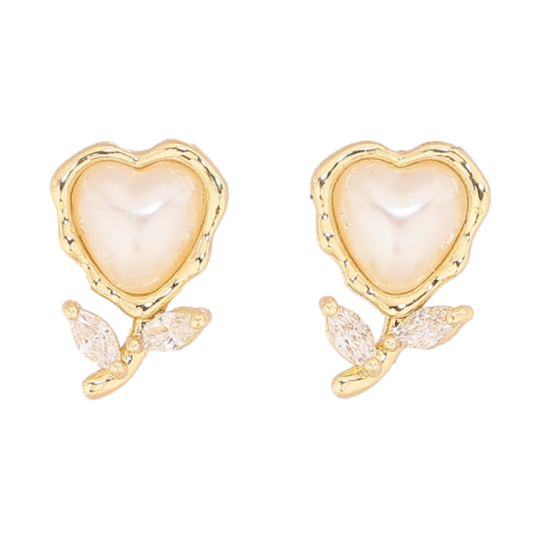 Серьги Xuping цвет Позолота 14K пусеты Романтические цветочки на одну сторону фото №1
