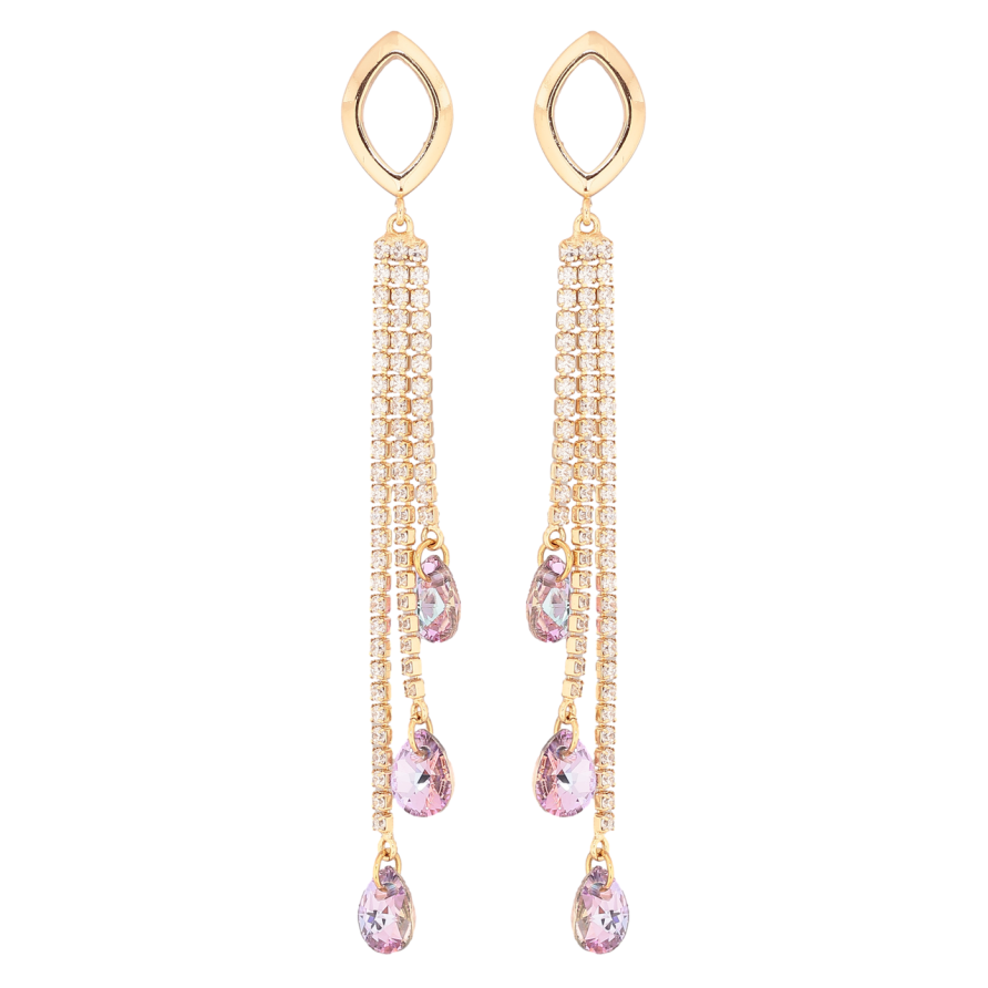 Сережки Xuping колір Позолота 18K з кристалами Swarovski пусети Кристальні підвіски Paradise Shine фото №1