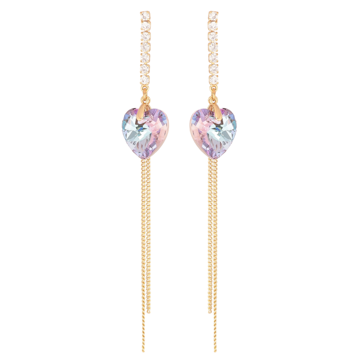 Серьги Xuping цвет Позолота 14K с кристаллами Swarovski пусеты Кристальные подвески Paradise Shine фото №16