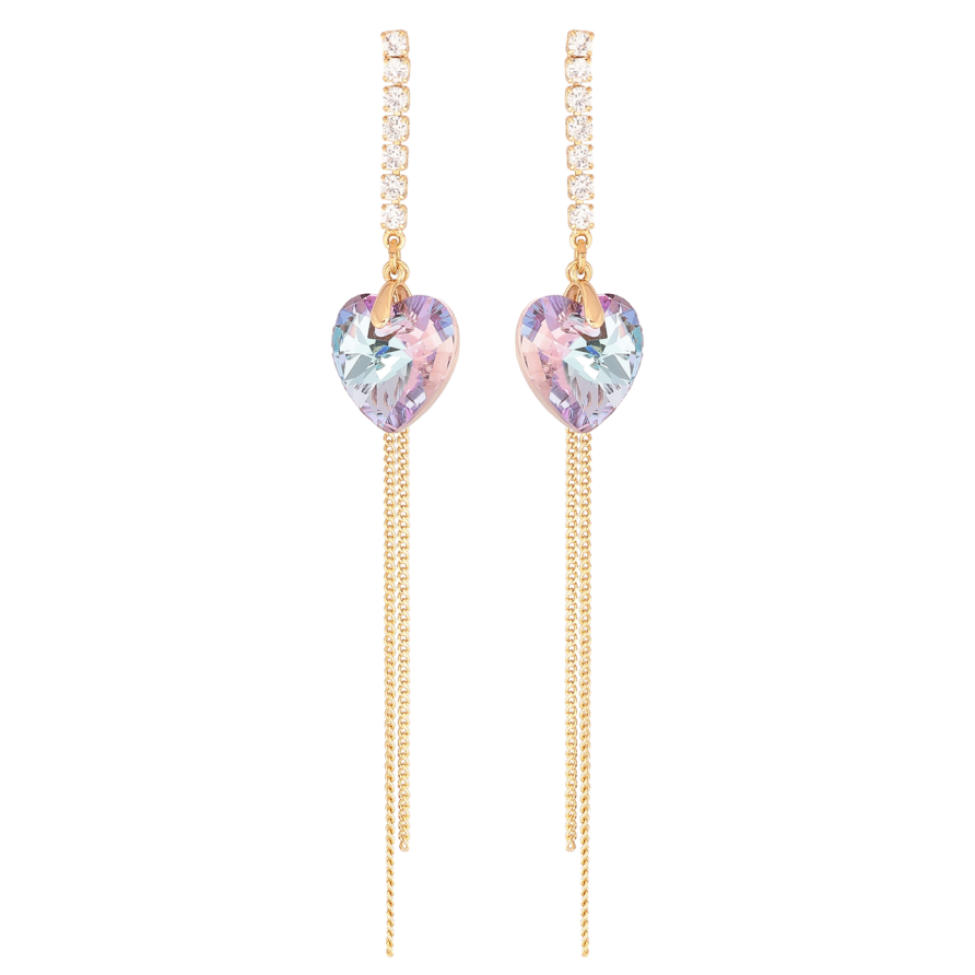 Серьги Xuping цвет Позолота 14K с кристаллами Swarovski пусеты Кристальные подвески Paradise Shine фото №1