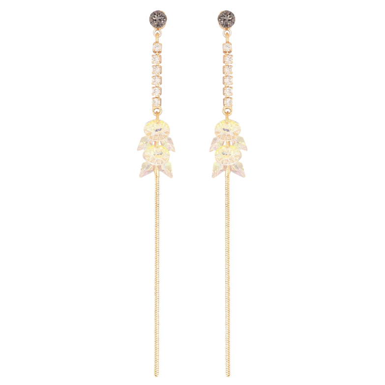 Сережки Xuping колір Позолота 18K з кристалами Swarovski пусети Кристальні підвіски Shimmer фото №1