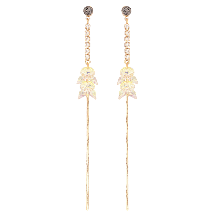 Сережки Xuping колір Позолота 18K з кристалами Swarovski пусети Кристальні підвіски Shimmer фото №1