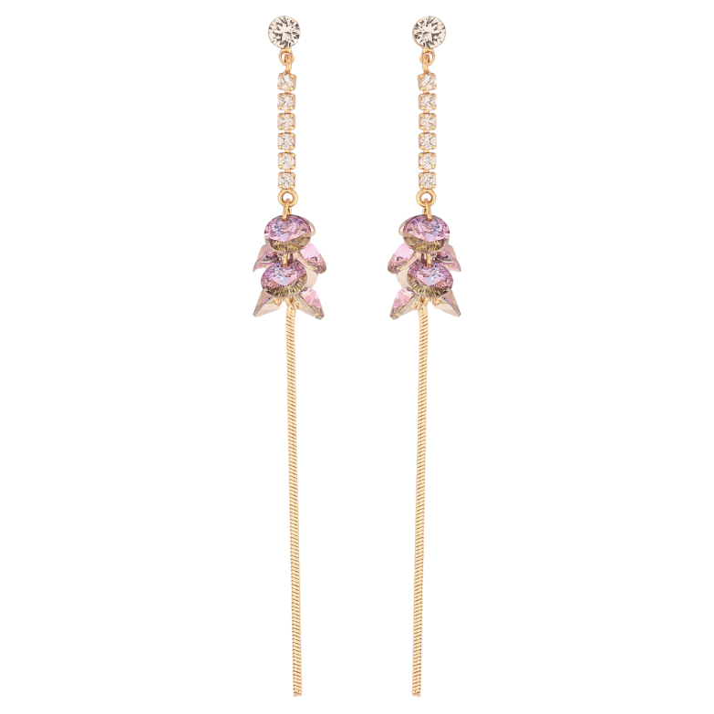 Сережки Xuping колір Позолота 18K з кристалами Swarovski пусети Кристальні підвіски Paradise Shine фото №18