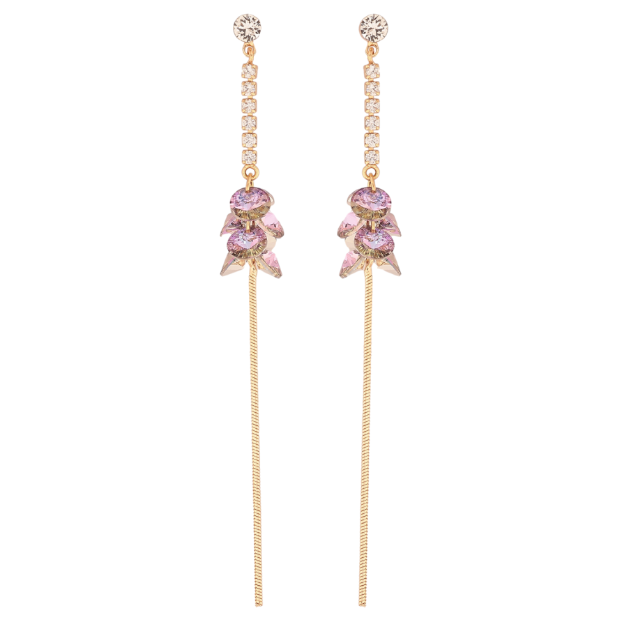 Сережки Xuping колір Позолота 18K з кристалами Swarovski пусети Кристальні підвіски Paradise Shine фото №1