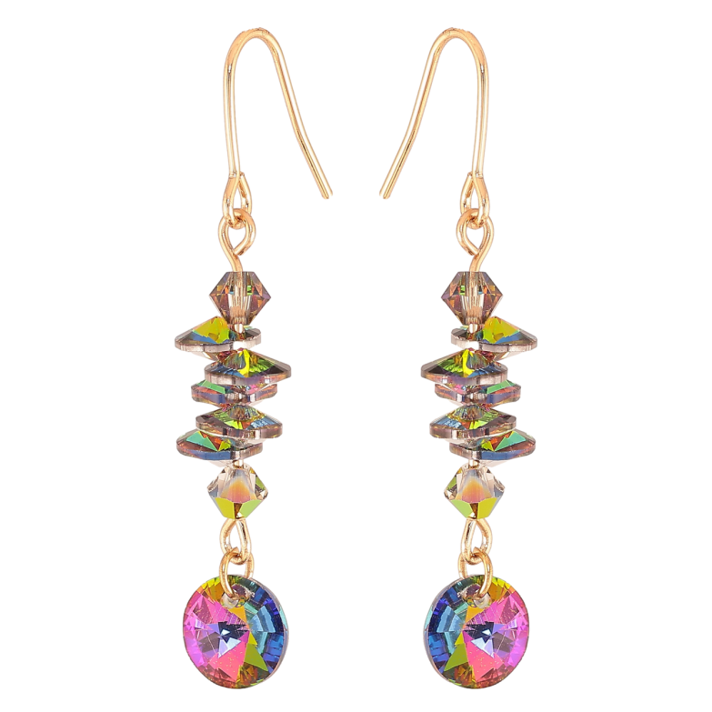 Серьги Xuping цвет Позолота 14K с кристаллами Swarovski французский замок Подвески с кристаллами Vitrail Medium фото №1