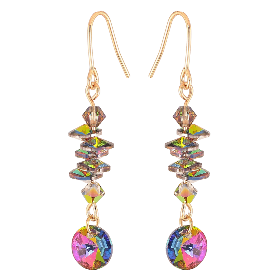 Сережки Xuping колір Позолота 18K з кристалами Swarovski французький замок Підвіски з кристалами Vitrail Medium фото №1