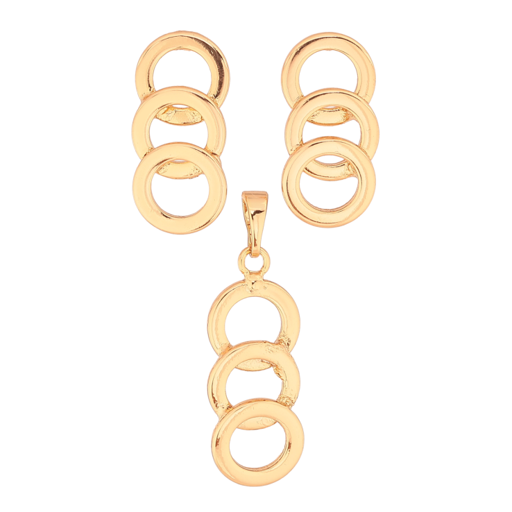 Набір Xuping Колір Позолота 18K Сережки Кулон Колечка фото №10