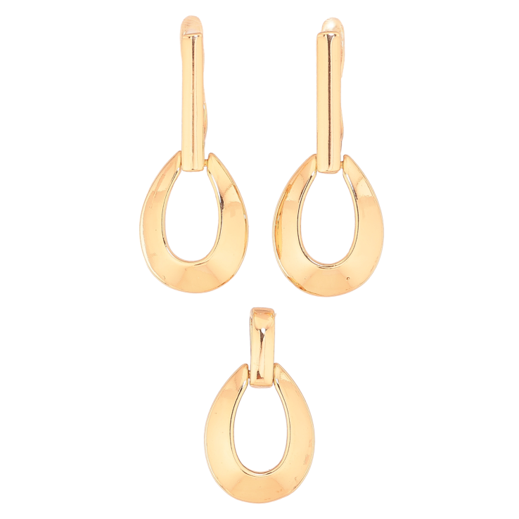 Набір Xuping Колір Позолота 18K Сережки Кулон Декоративний візерунок фото №8