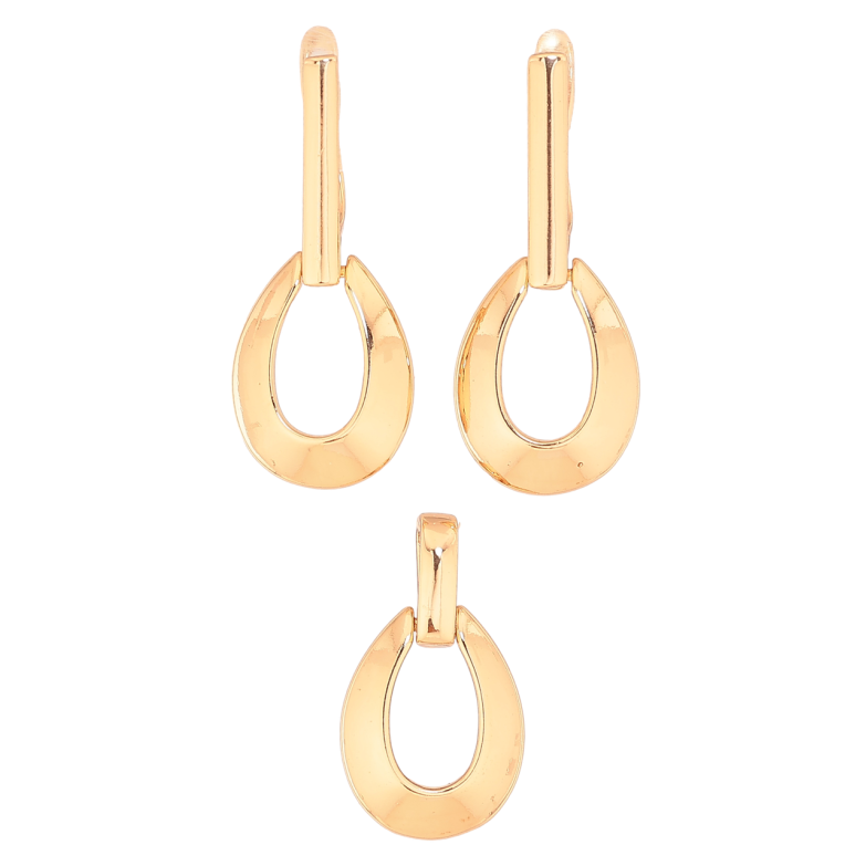 Набір Xuping Колір Позолота 18K Сережки Кулон Декоративний візерунок фото №3 Набір Xuping Колір Позолота 18K Сережки Кулон Декоративний візерунок фото №3