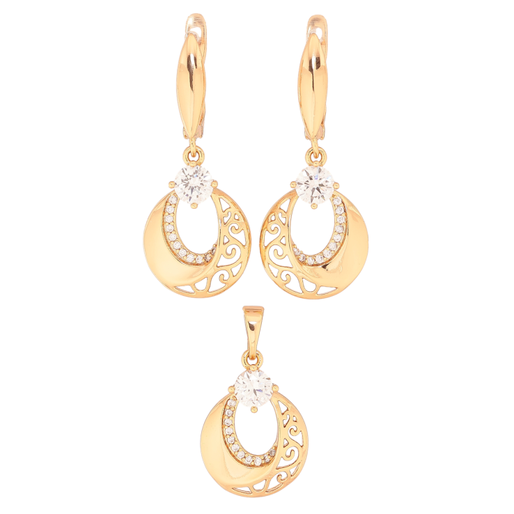 Набір Xuping Колір Позолота 18K Сережки Кулон Декоративний візерунок фото №16