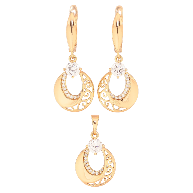 Набор Xuping Цвет Позолота 18K Серьги Кулон Декоративный узор фото №1 Набор Xuping Цвет Позолота 18K Серьги Кулон Декоративный узор фото №1