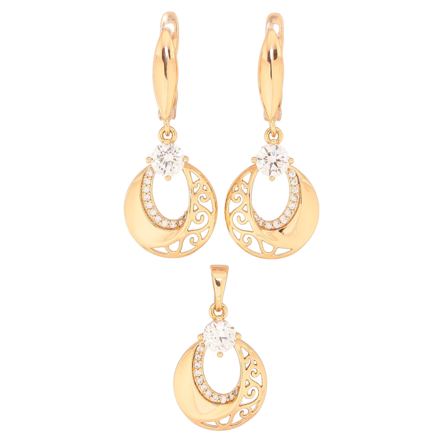 Набір Xuping Колір Позолота 18K Сережки Кулон Декоративний візерунок фото №1 Набір Xuping Колір Позолота 18K Сережки Кулон Декоративний візерунок фото №1