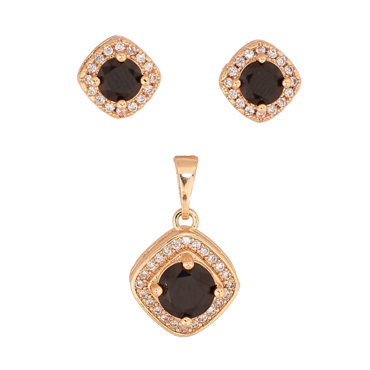 Набір Xuping M&L Колір 18K Сережки Кулон Чорні кристали в обрамленні Сер.- 8х8мм, Кул.-11х11мм фото №23 Набір Xuping M&L Колір 18K Сережки Кулон Чорні кристали в обрамленні Сер.- 8х8мм, Кул.-11х11мм фото №23