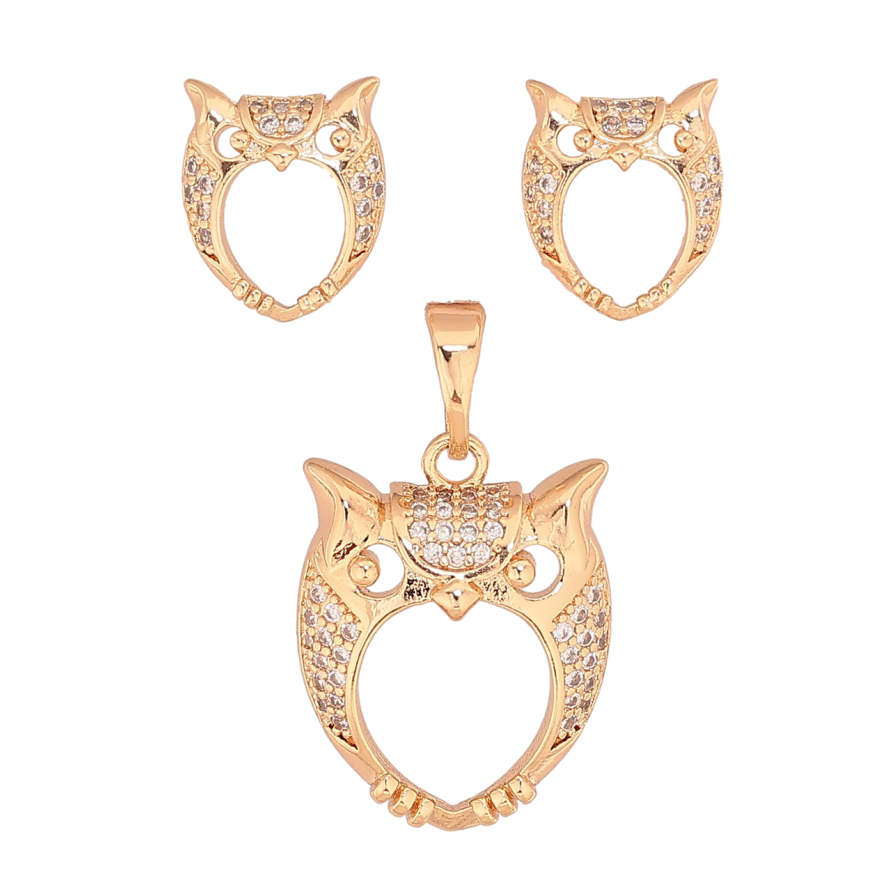 Набір Xuping M&L Колір 18K Сережки Кулон Сови фото №1 Набір Xuping M&L Колір 18K Сережки Кулон Сови фото №1