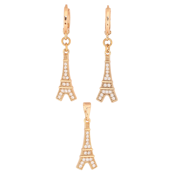 Набір Xuping M&L Колір 18K Сережки Кулон Ейфелева вежа фото №21 Набір Xuping M&L Колір 18K Сережки Кулон Ейфелева вежа фото №21