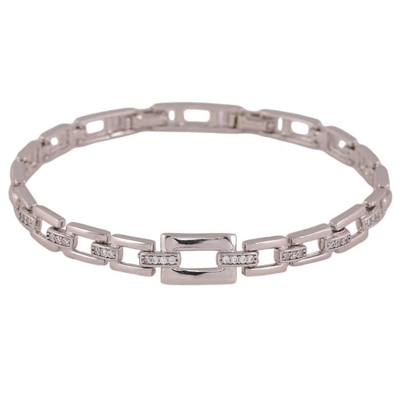 Браслет Xuping Колір Родій Візерунок з кристалами довжина з додатковим замком 17,19 см х 5-8мм фото №10