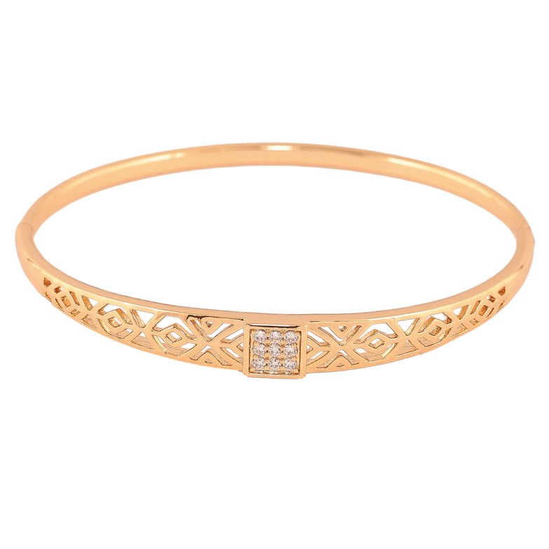 Браслет Xuping Колір Позолота 18K Різьблений візерунок з кристалами ø 6см фото №1