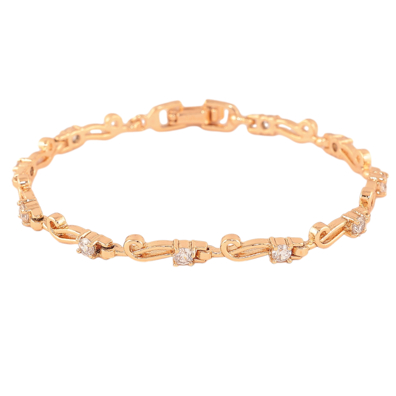 Браслет Xuping Колір Позолота 18K Візерунок з кристалами розмір 17см х 4мм фото №1