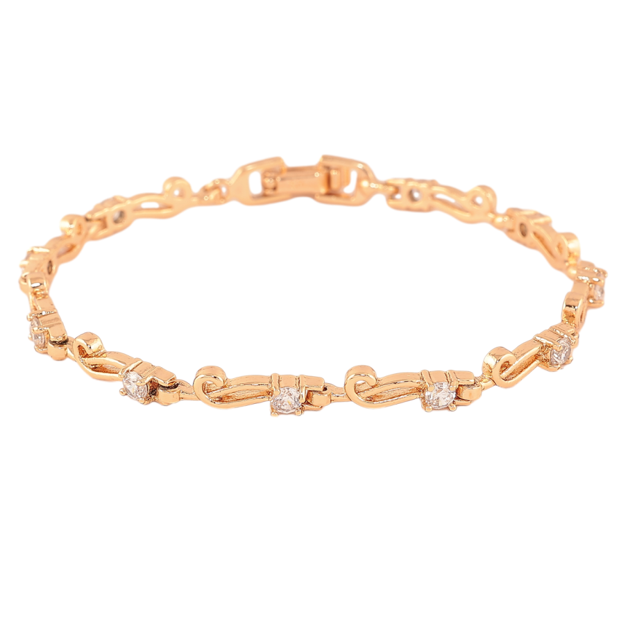 Браслет Xuping Колір Позолота 18K Візерунок з кристалами розмір 17см х 4мм фото №1