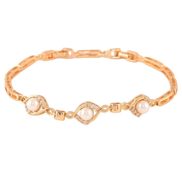 Браслет Xuping Колір Позолота 18K Візерунок з кристалами та перлинами розмір з додатковим замком 17,20см х 3-8мм фото №20